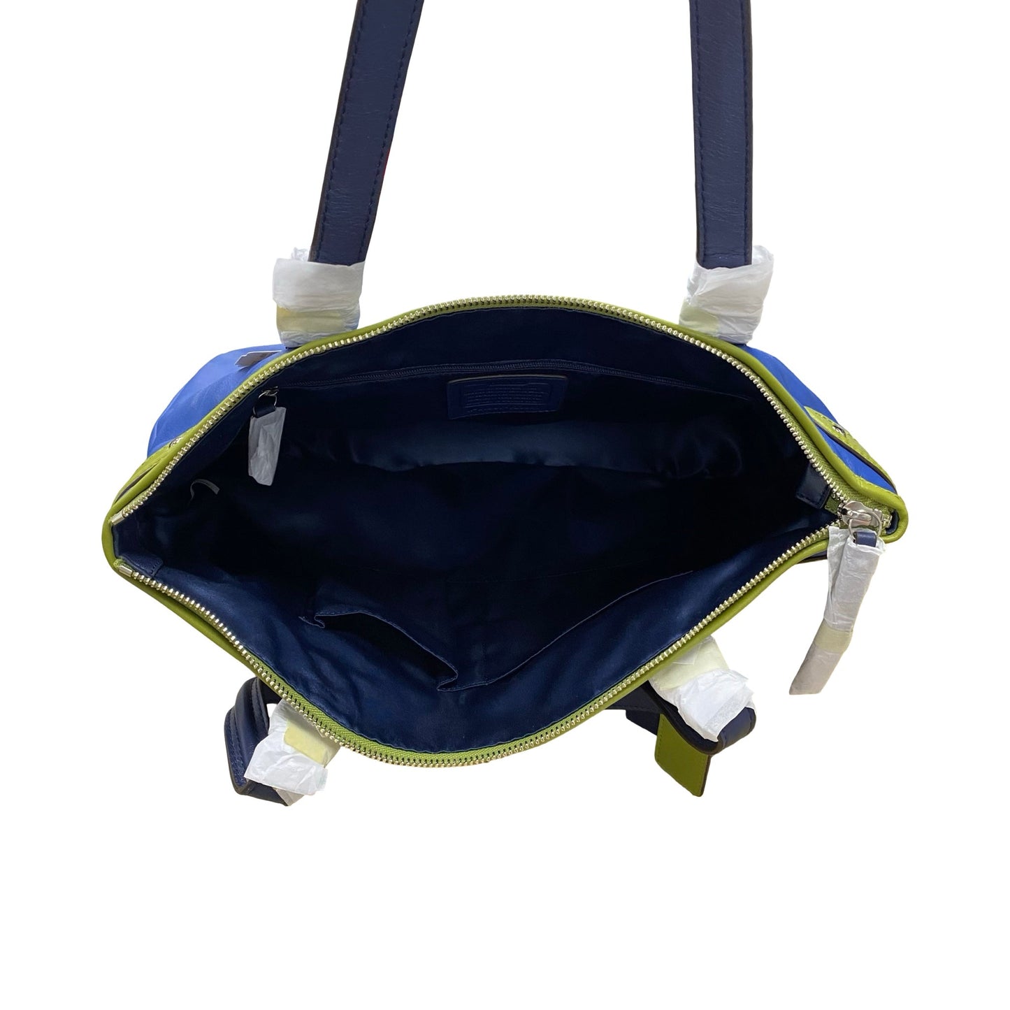 Handbag Designer By Coach In Blue & Green, Size:Medium