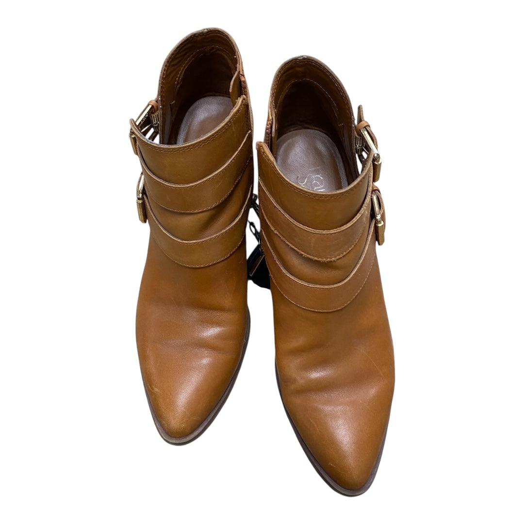 Boots Ankle Heels By Franco Sarto In Brown, Size:7.5