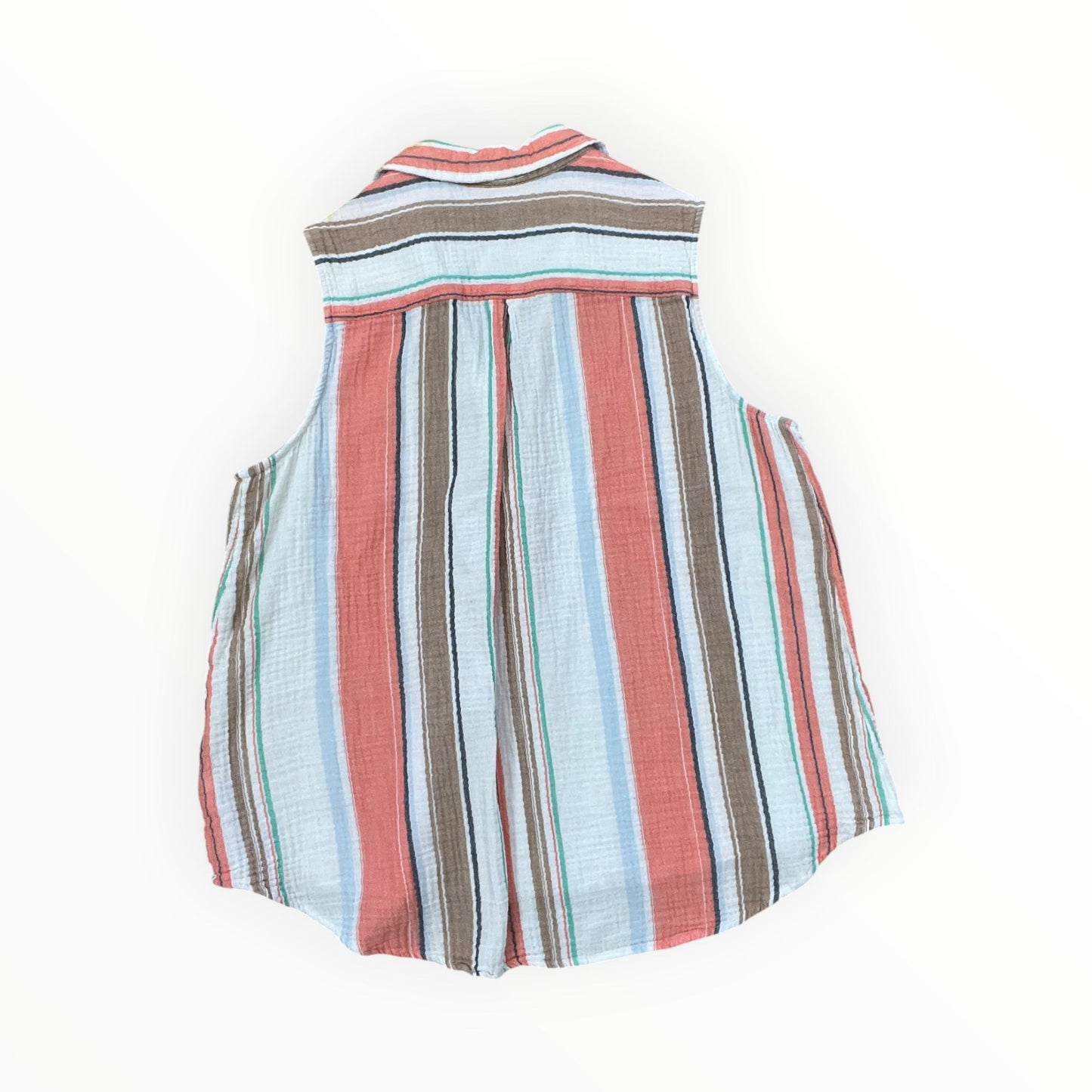 Top Sleeveless By Time And Tru In Cream & Orange, Size:1X