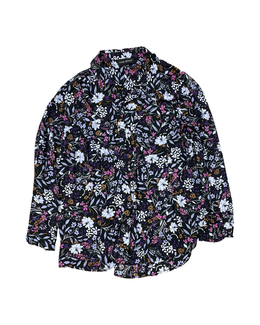 Top Ls By Lane Bryant In Black & Purple, Size:1X