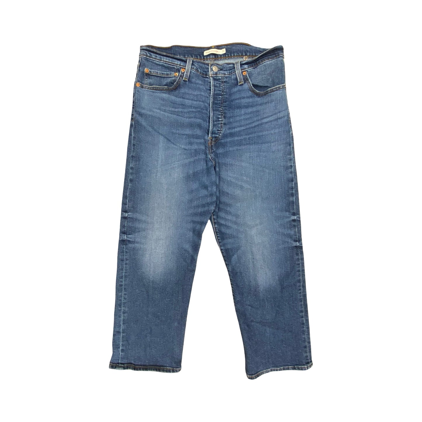 Jeans Wide Leg By Levis In Blue Denim, Size:16