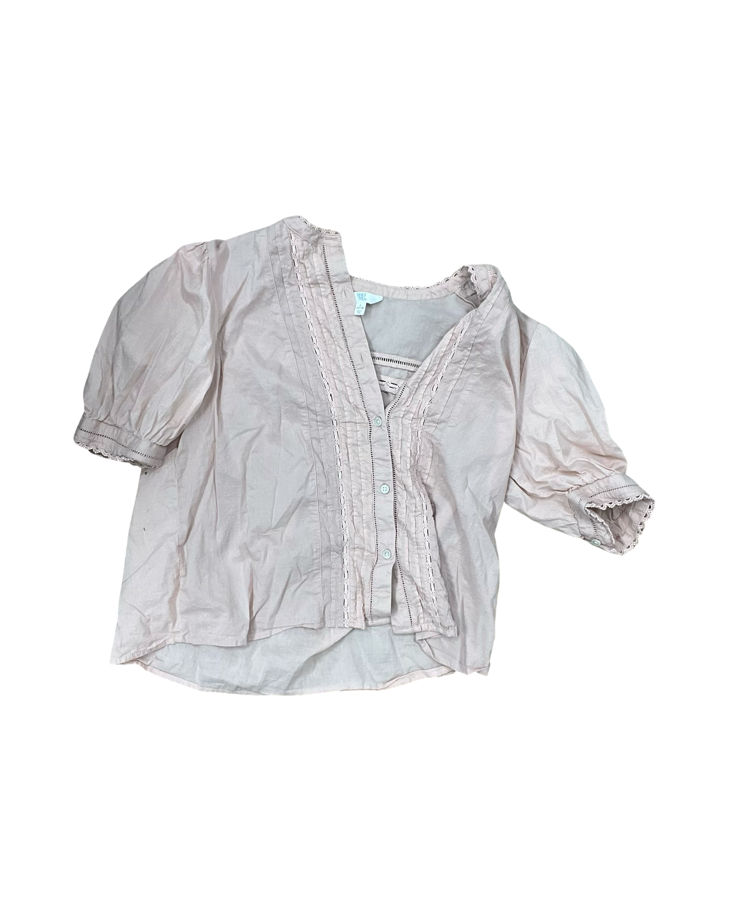 Blouse 3/4 Sleeve By Time And Tru In Pink, Size:L