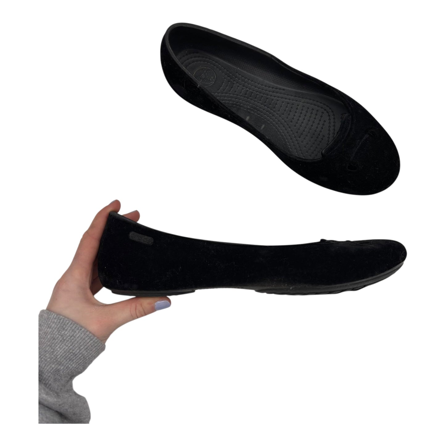 Shoes Flats By Crocs In Black, Size:10