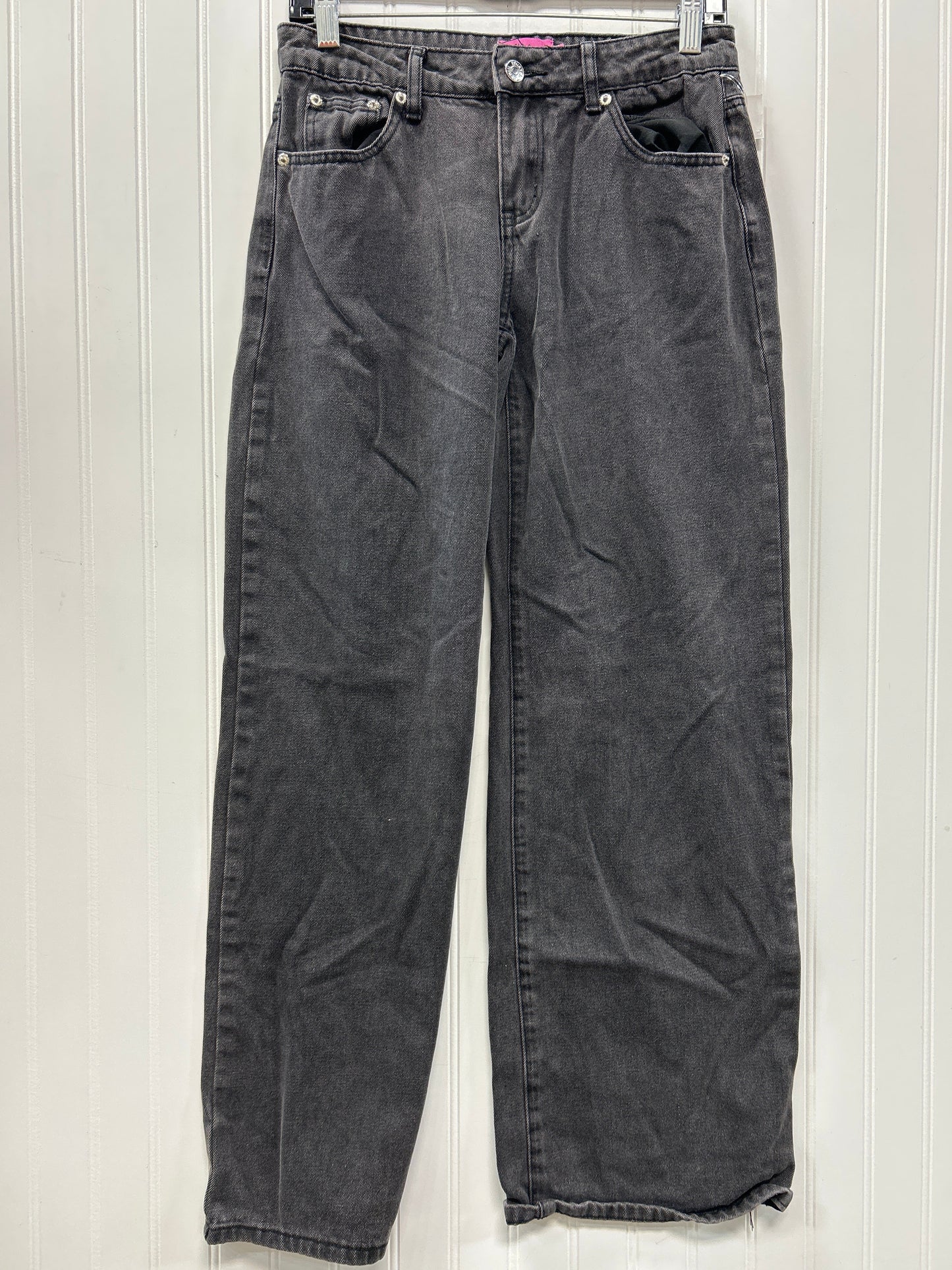 Jeans Wide Leg By Edikted In Black Denim, Size:S