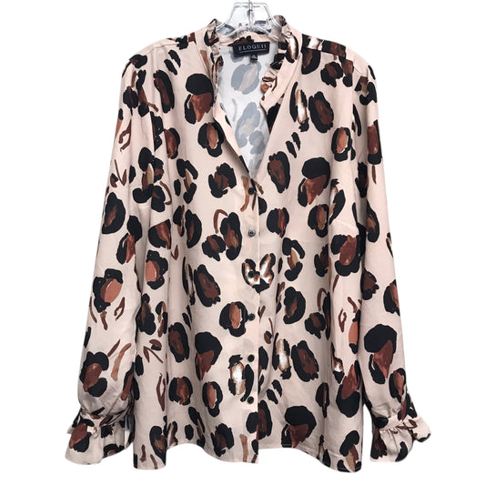 Top Ls By Eloquii In Animal Print, Size:2X