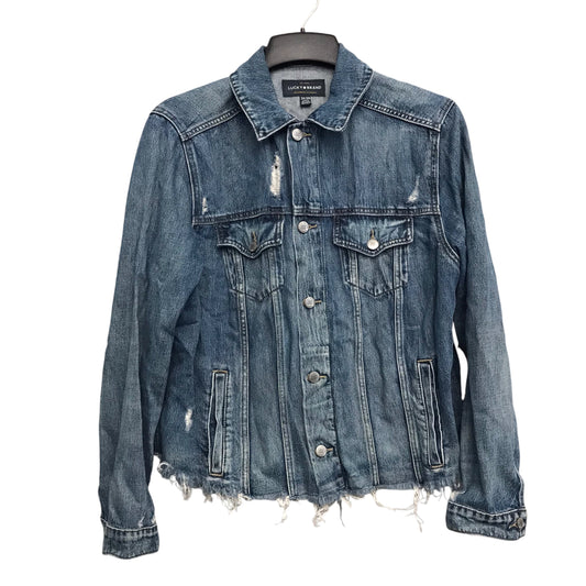 Jacket Denim By Lucky Brand In Blue Denim, Size:2X