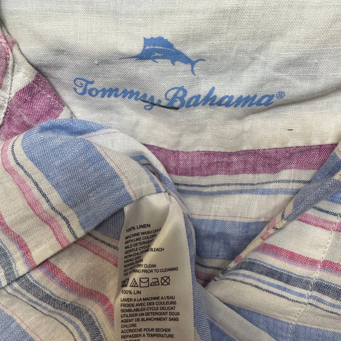 Linen Top Long Sleeve By Tommy Bahama In Striped Pattern, Size: XS