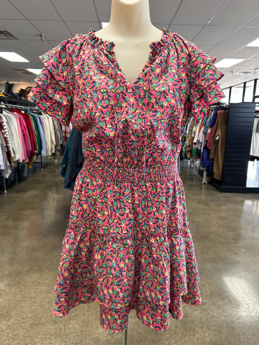 Dress Casual Short By Joy Joy In Green & Pink, Size:S