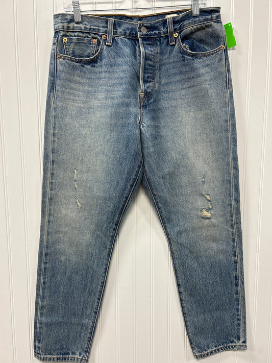 Jeans Boyfriend By Levis In Blue Denim, Size:12