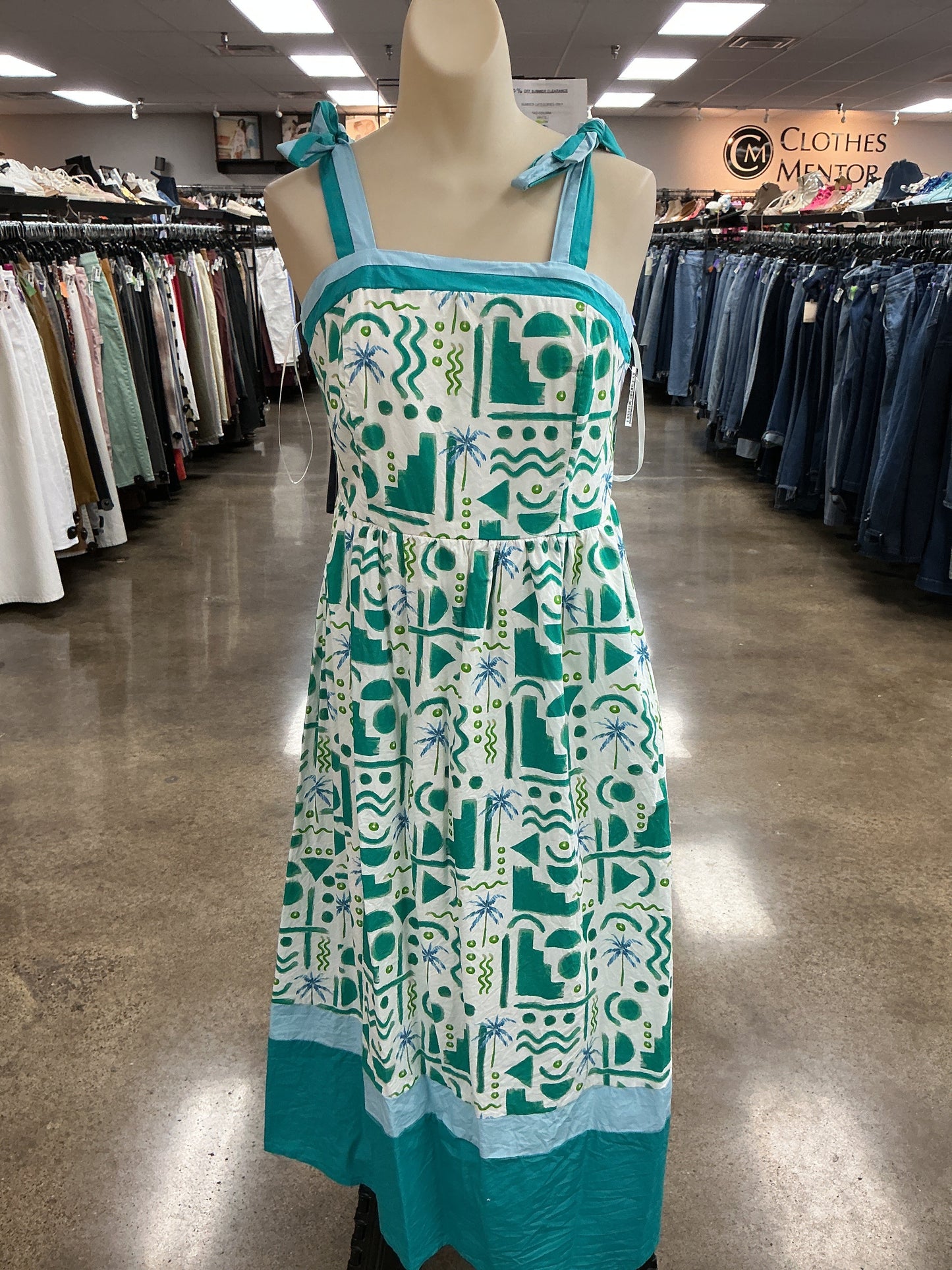Dress Casual Maxi By She + Sky In Blue & Green, Size:L