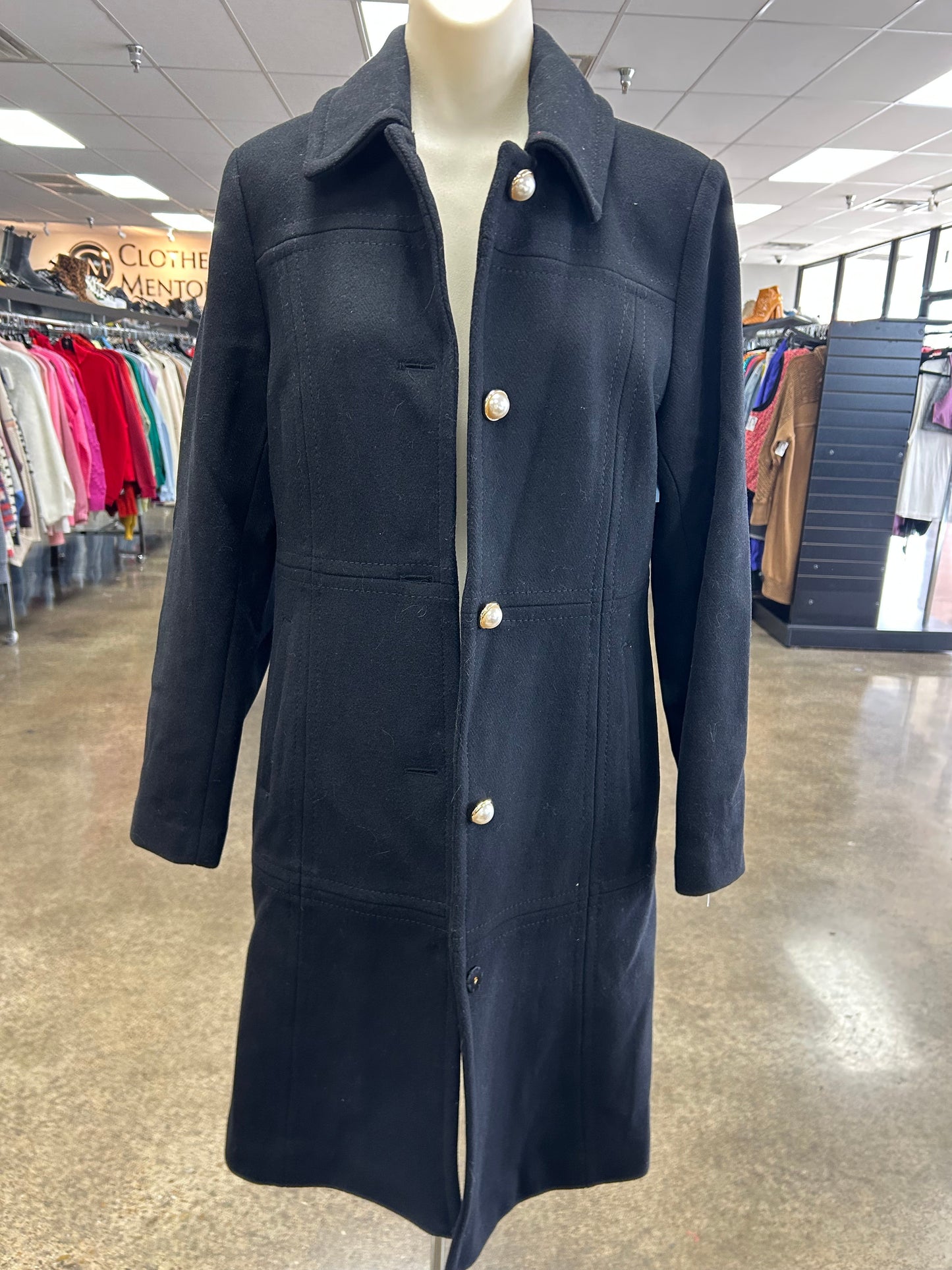 Coat Designer By Kate Spade In Black, Size:M