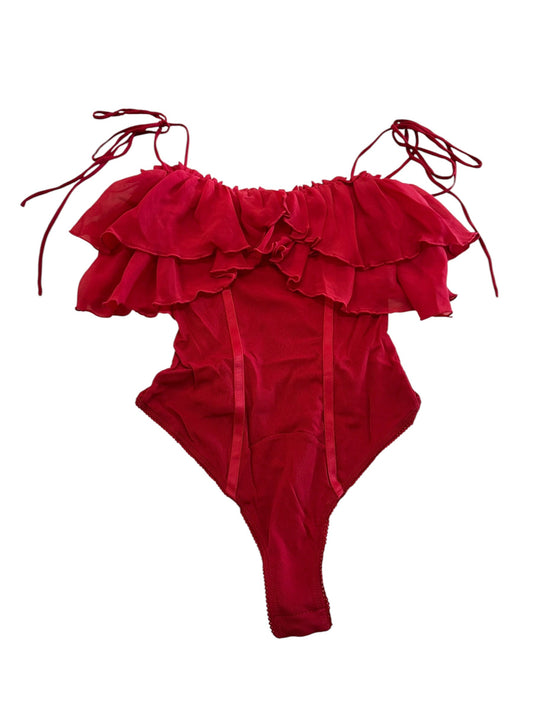 Bodysuit By Free People In Red, Size:Xs