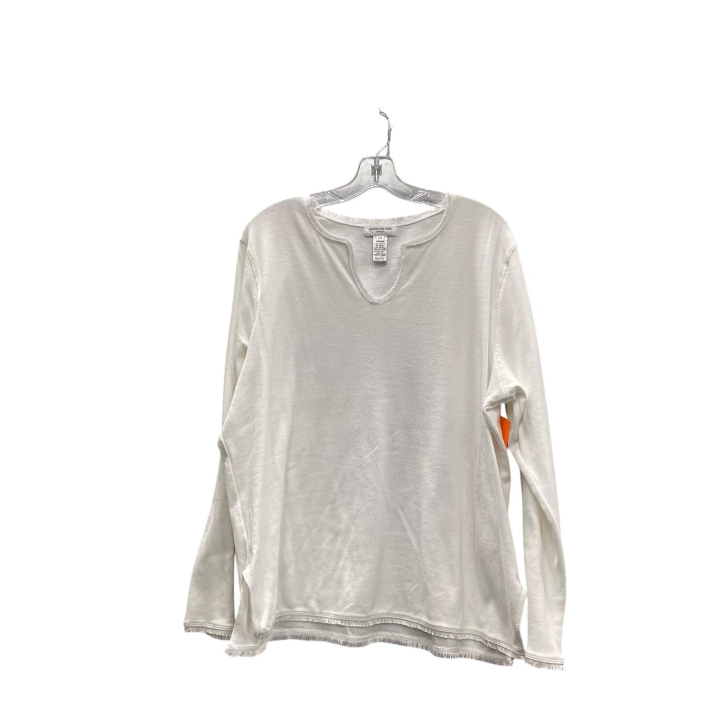 Athletic Top Ls Crewneck By Jones New York In Cream, Size:2X