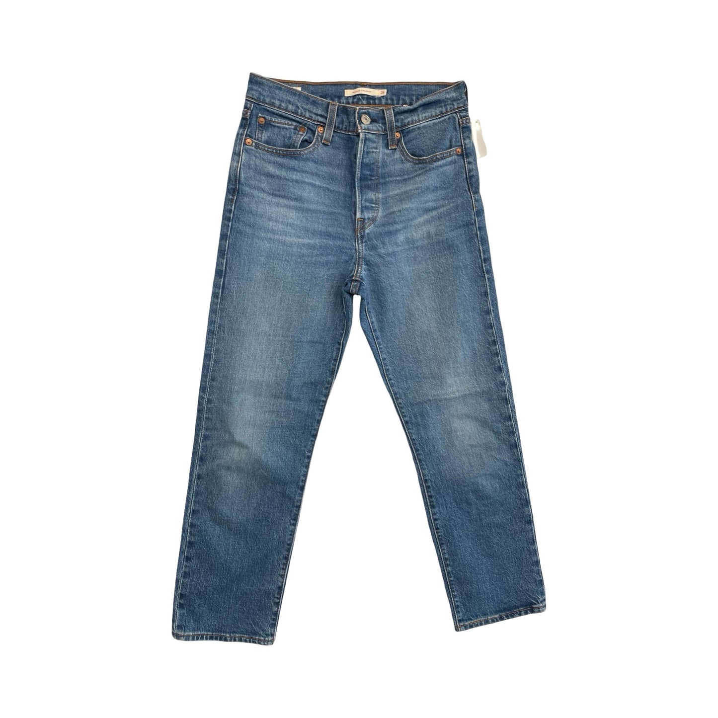 Jeans Straight By Levis In Blue Denim, Size:2