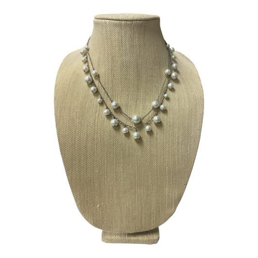 Necklace Layered By Express In Silver & White