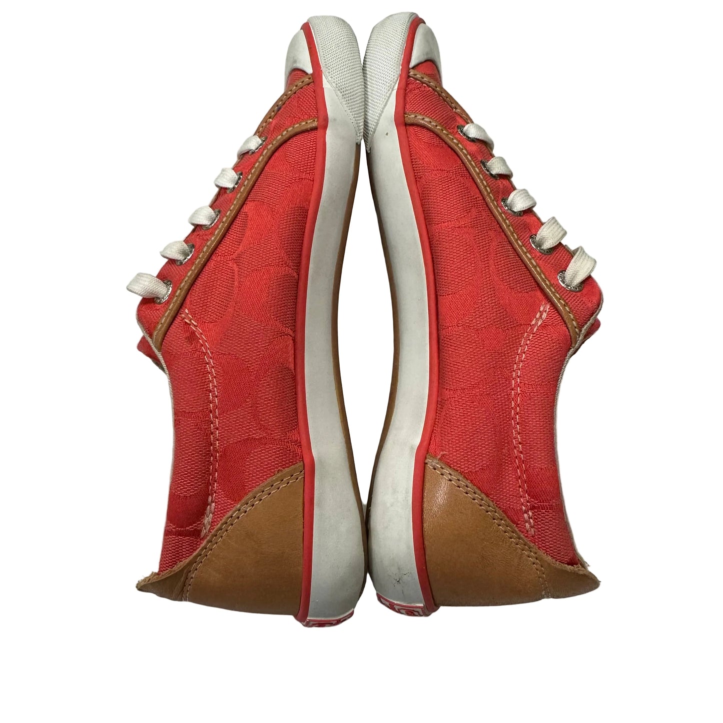 Shoes Designer By Coach In Red & Tan, Size:6.5