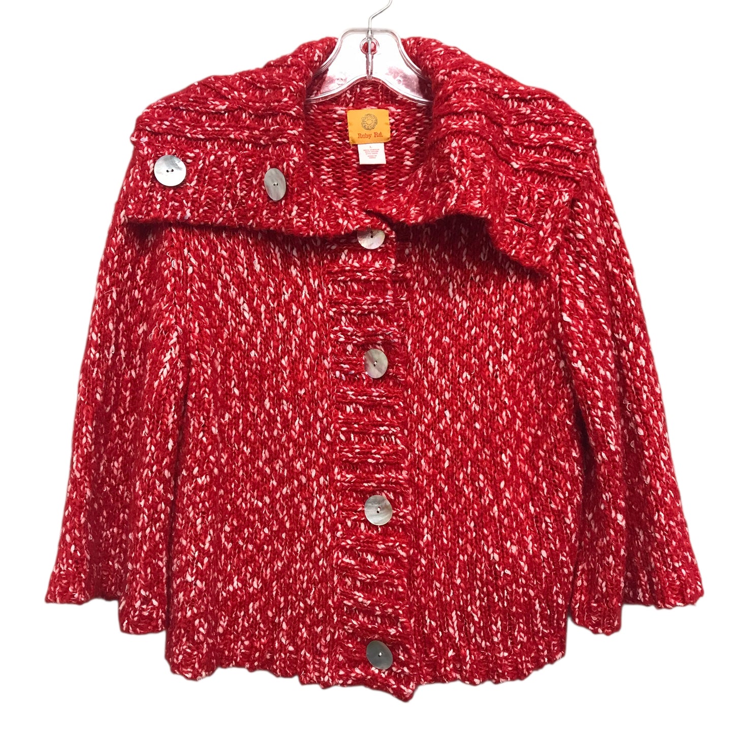 Cardigan By Ruby Rd In Red & White, Size:L