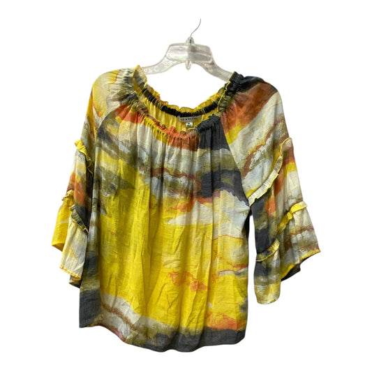 Top 3/4 Sleeve By Zac And Rachel In Yellow, Size:M
