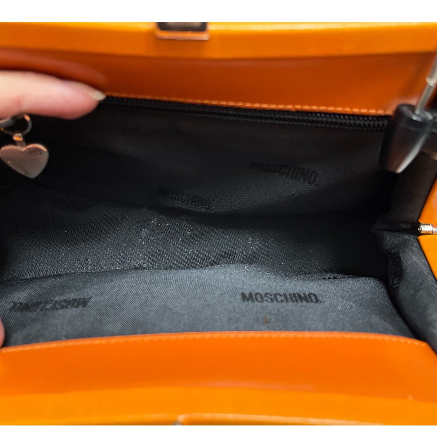 Handbag Luxury Designer By Moschino, Size: Small