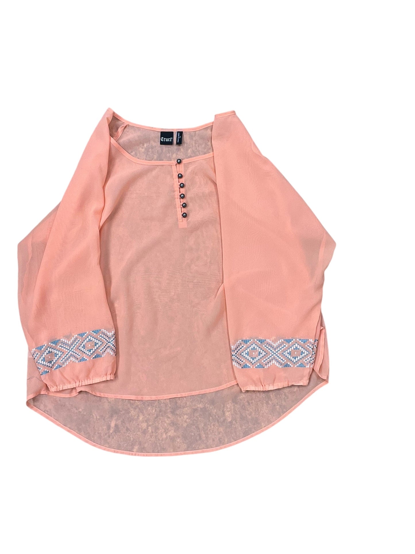 Top 3/4 Sleeve By Clothes Mentor In Orange, Size:Xl