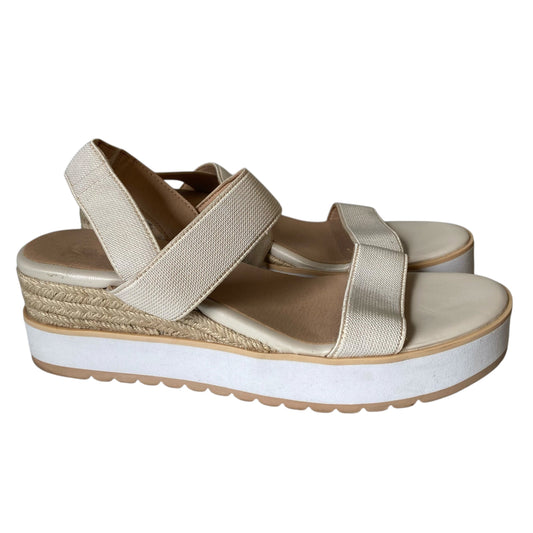 Sandals Heels Wedge By Madden Nyc In Cream, Size:8.5