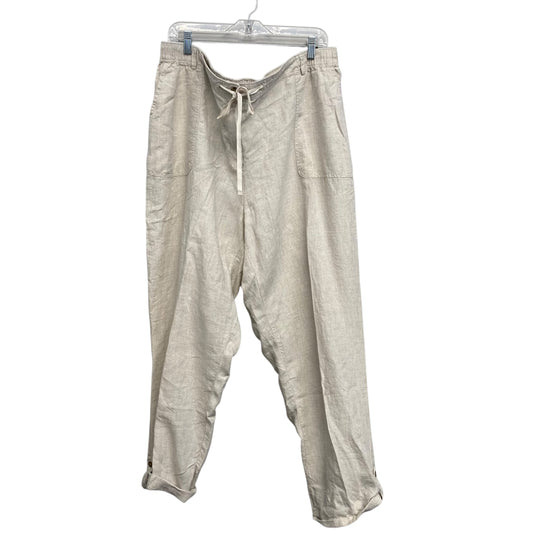 Pants Linen By Lands End In Cream, Size:24