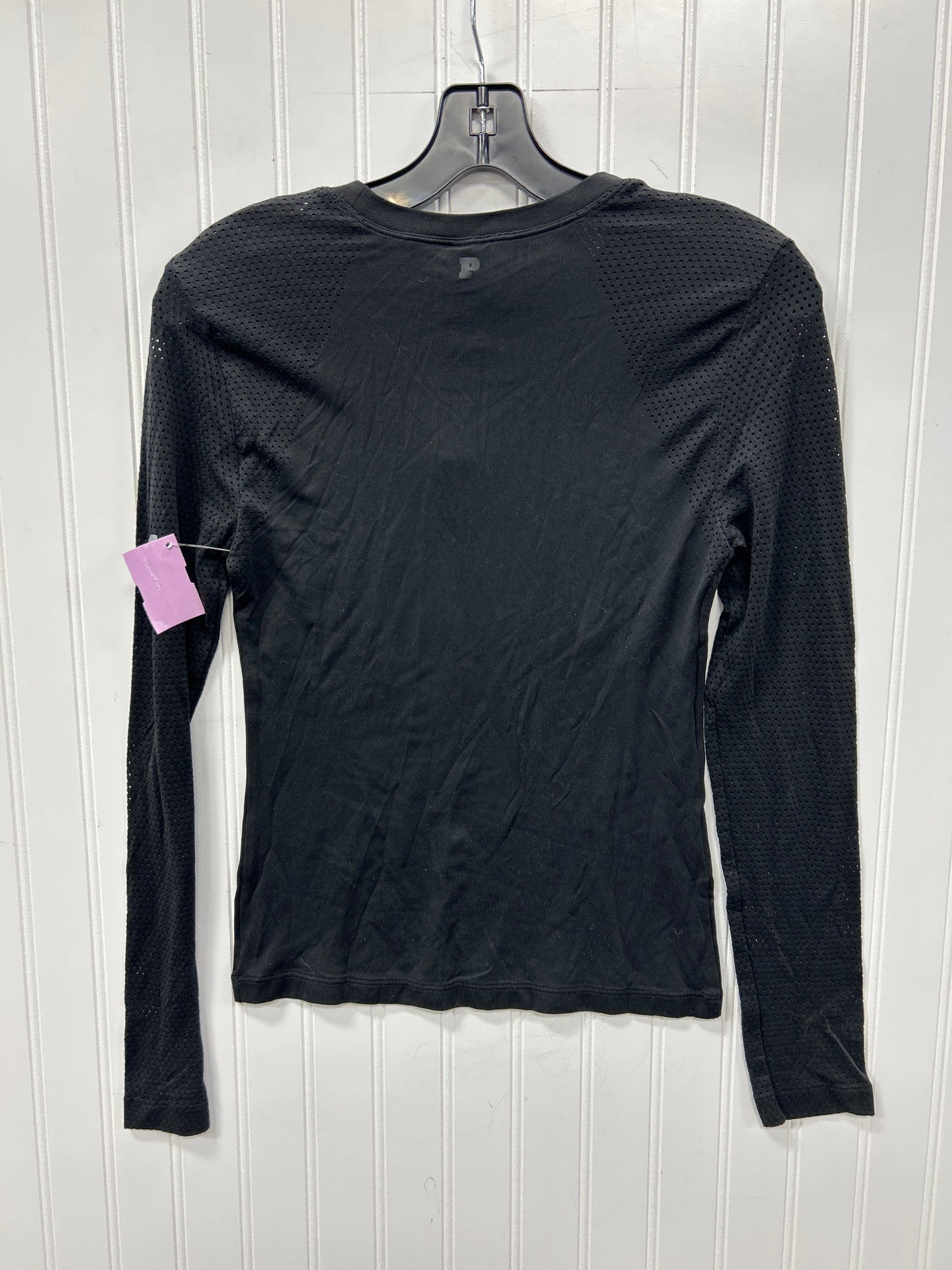 Athletic Top Ls Collar By Pink In Black, Size:Xs