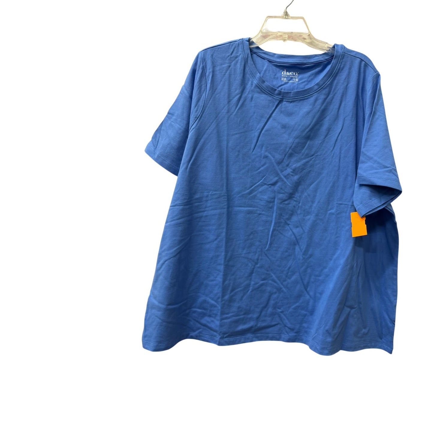 Top Ss Basic By Denim And Co Qvc In Blue, Size:2X
