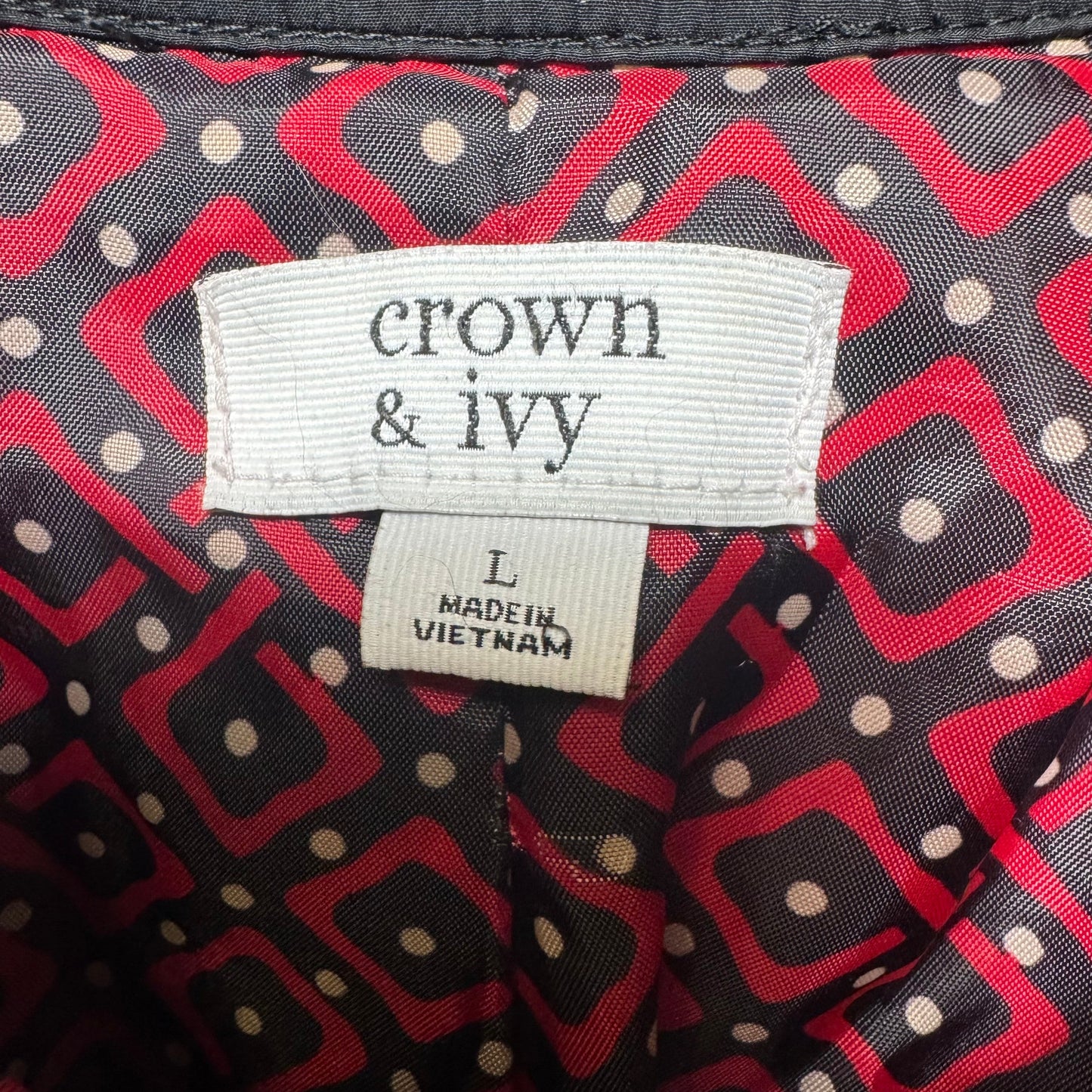 Jacket Puffer & Quilted By Crown And Ivy In Black, Size: L