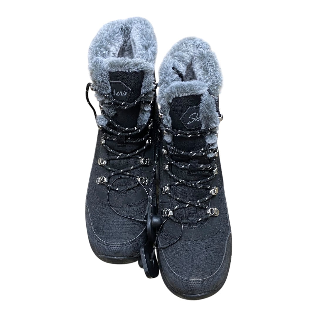 Boots Snow By Skechers In Black, Size:8