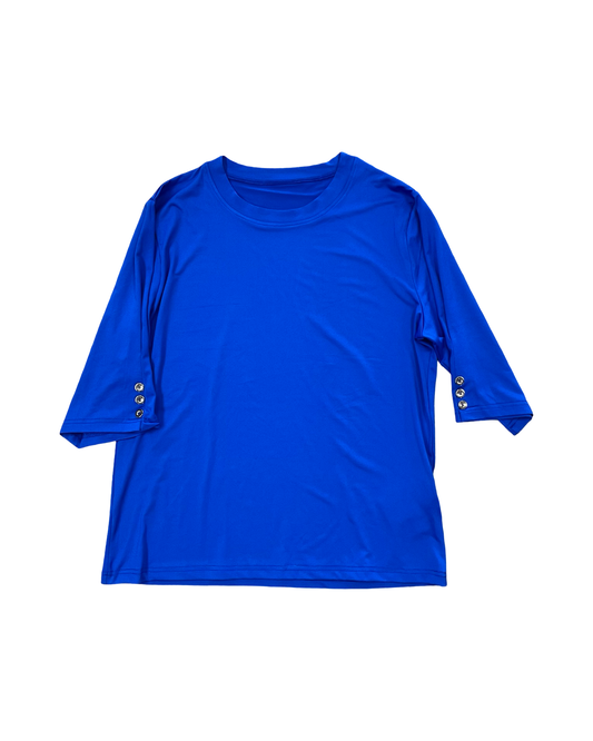 Top 3/4 Sleeve By Clothes Mentor In Blue, Size:L