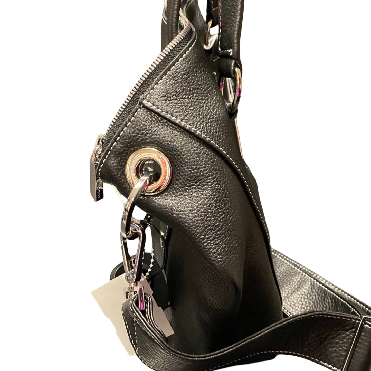 Handbag Designer By Hammitt In Black & Silver, Size:Medium