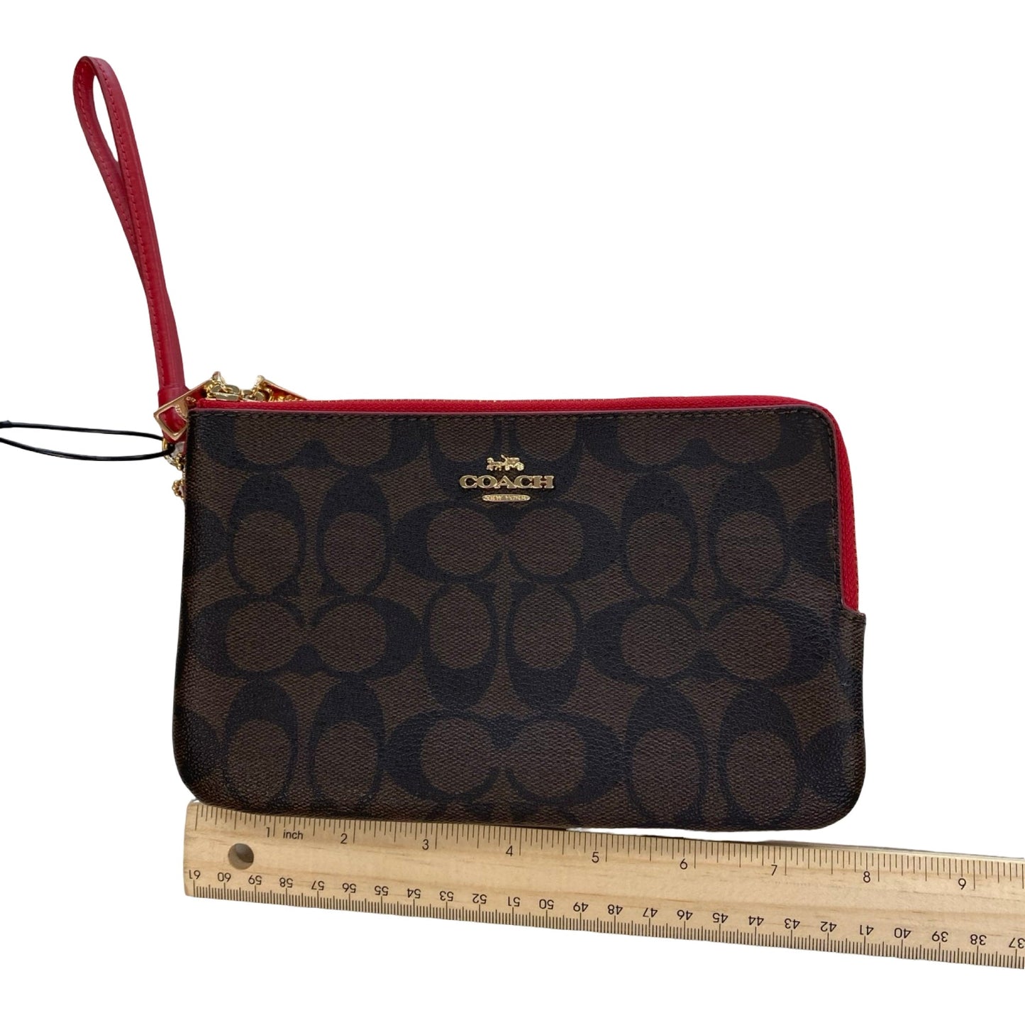 Wristlet Designer By Coach In Brown, Size:Large