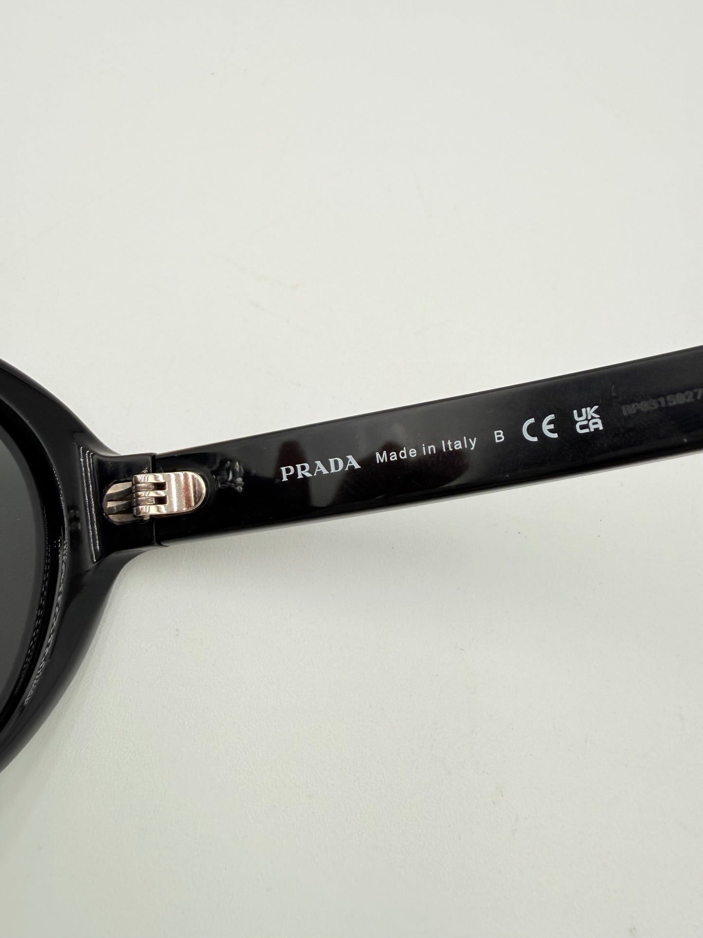 Sunglasses Luxury Designer By Prada In Black, Size: