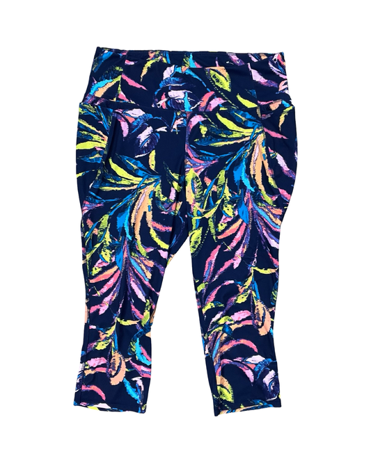 Athletic Leggings Capris By Livi Active In Multi, Size:2X