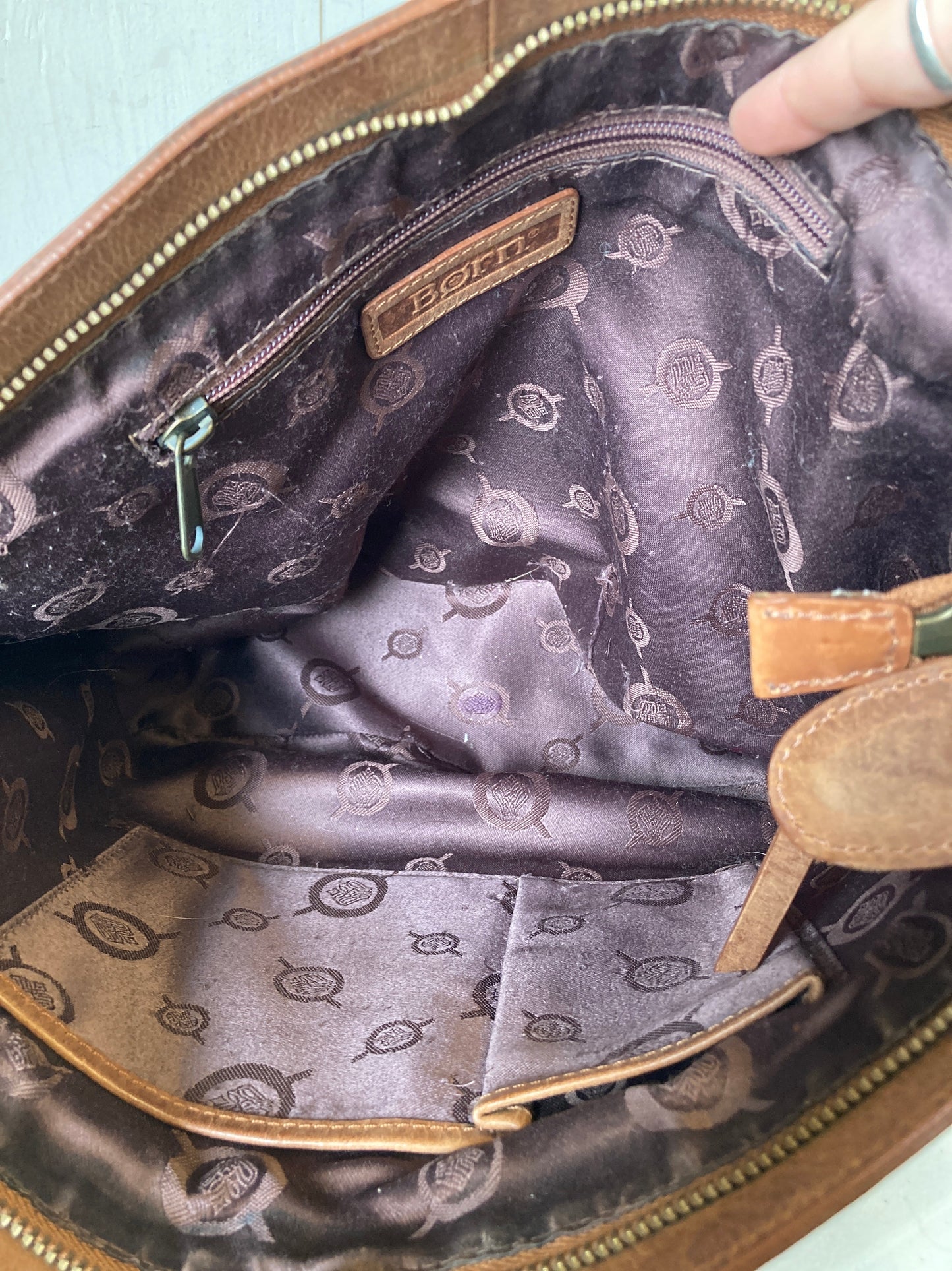 Crossbody Leather By Born In Brown, Size:Medium