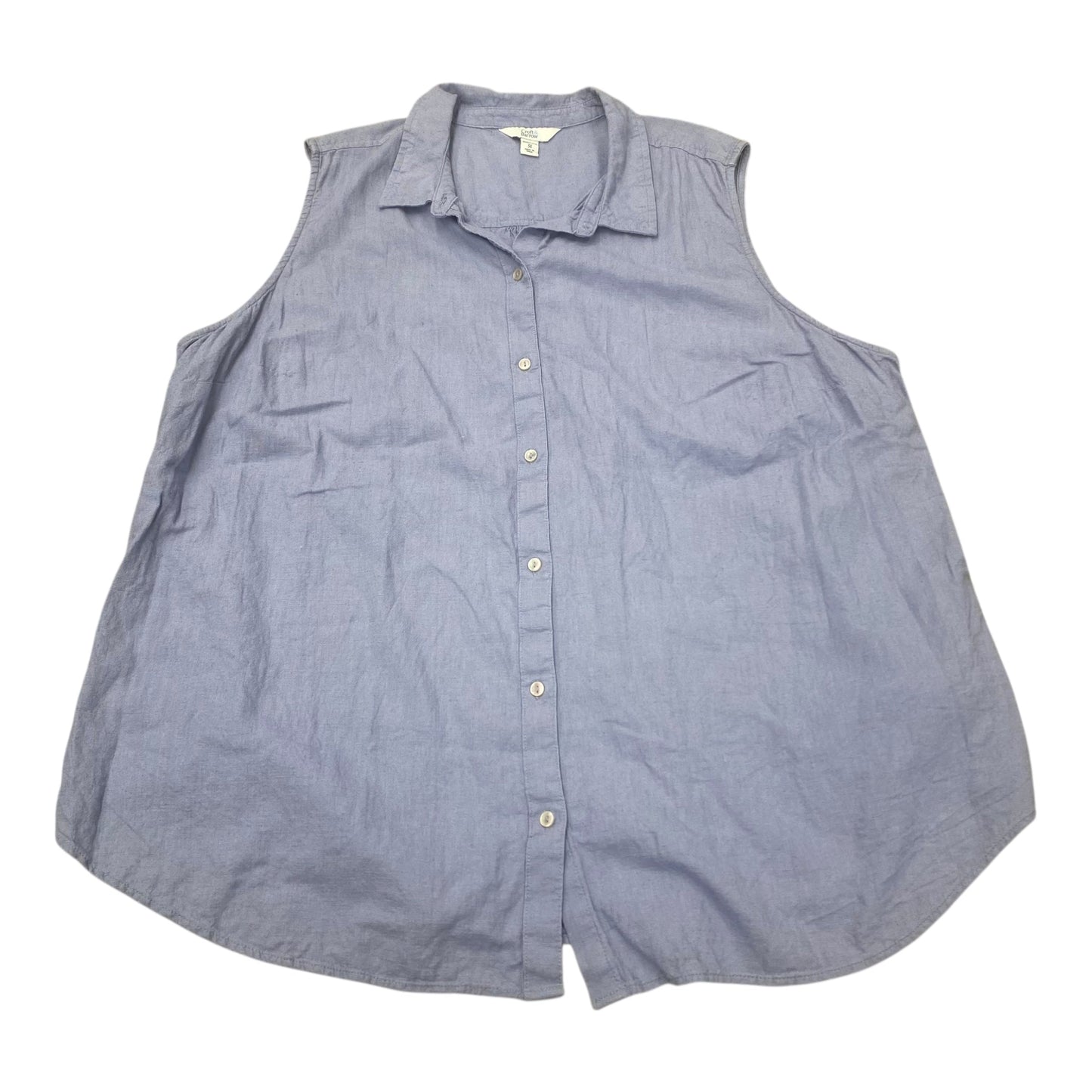 Top Sleeveless By Croft And Barrow In Blue, Size:3X