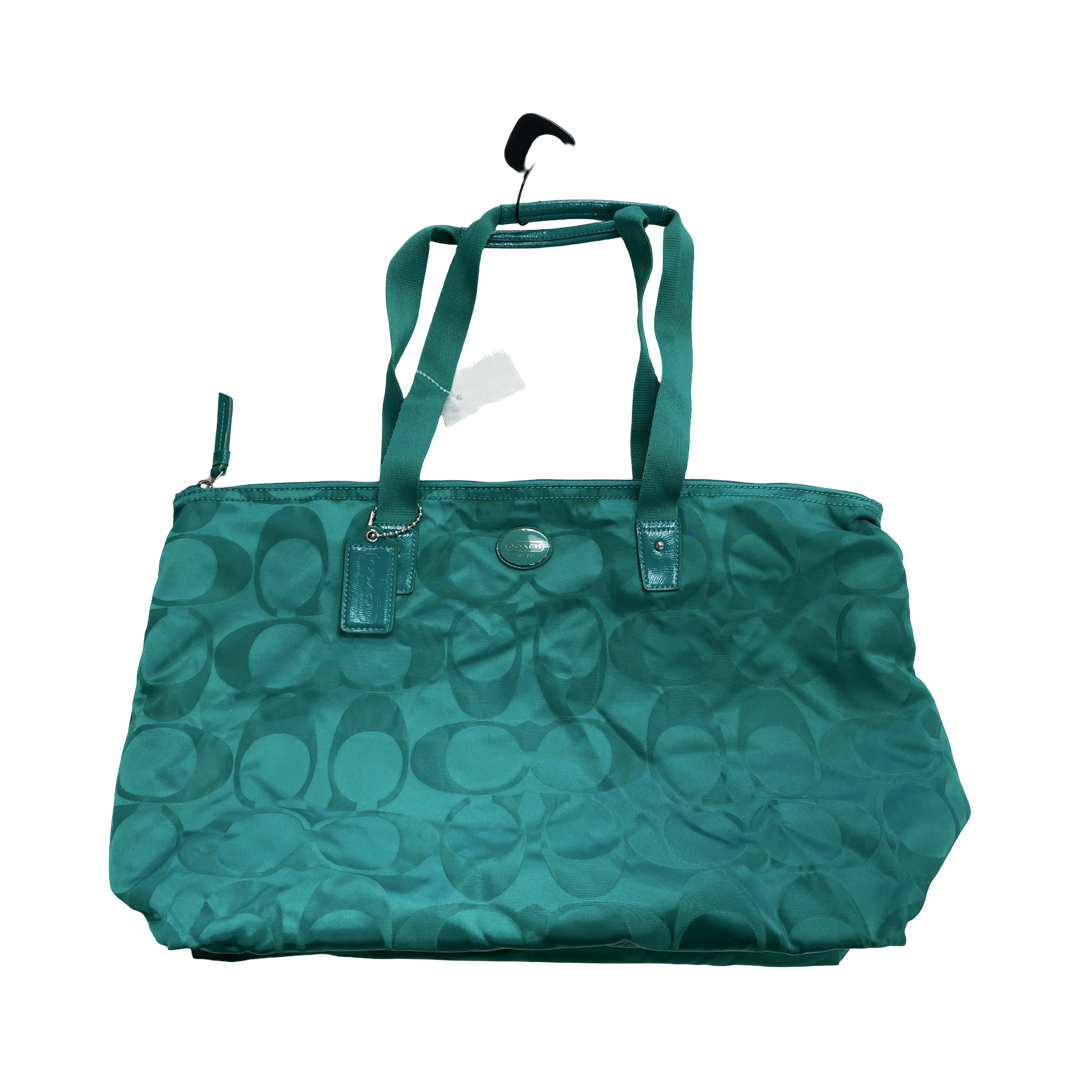 Handbag Designer By Coach In Green, Size:Large