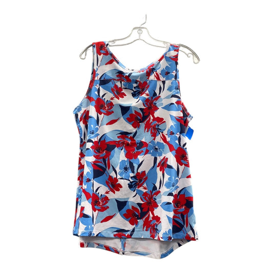 Athletic Tank Top By Columbia In Blue & Red & White, Size:L