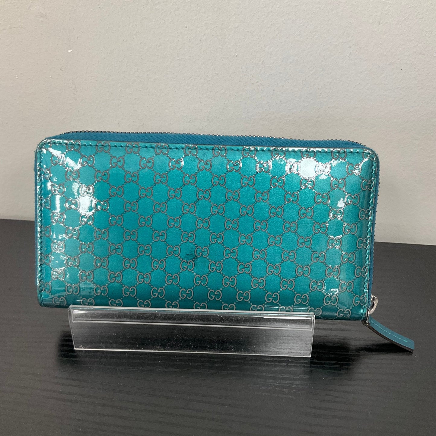 Wallet Luxury Designer By Gucci In Teal, Size:Large