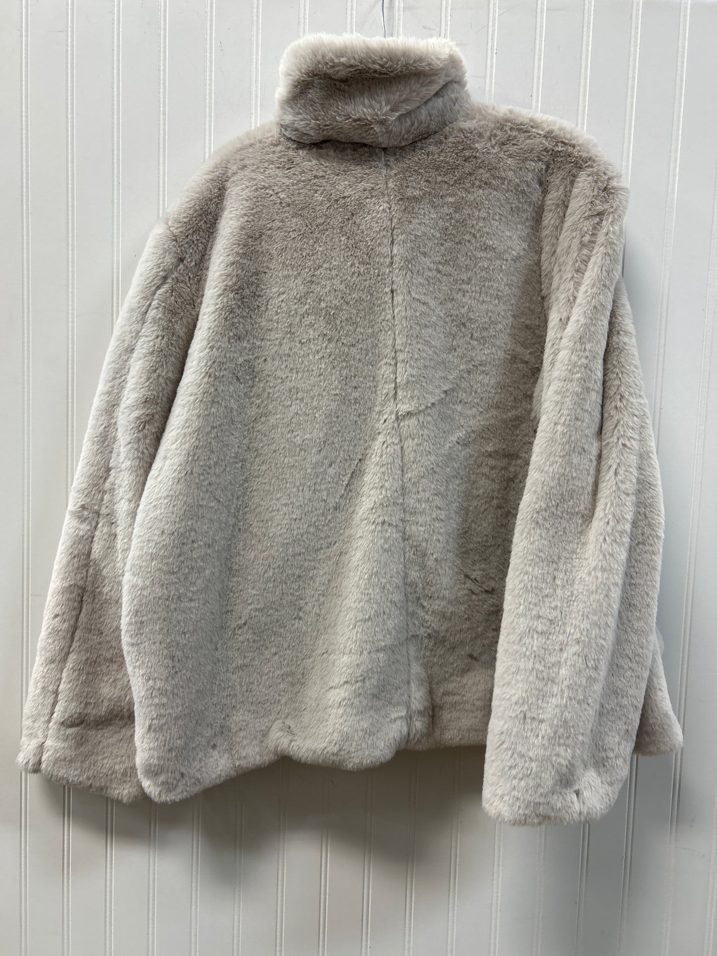 Coat Faux Fur & Sherpa By Simply Vera In Grey, Size:1X