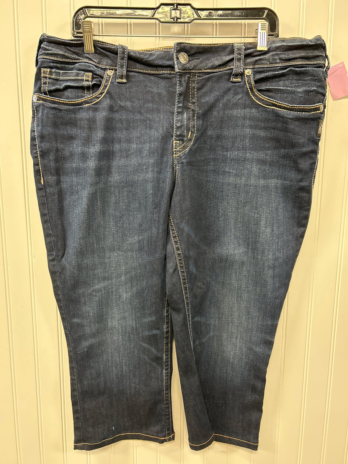 Capris By Silver In Blue Denim, Size:18