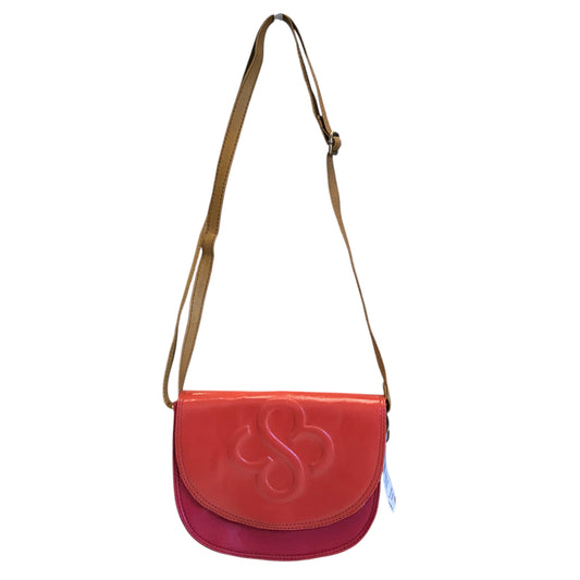 Handbag Leather By Soruka In Brown & Red, Size:Small