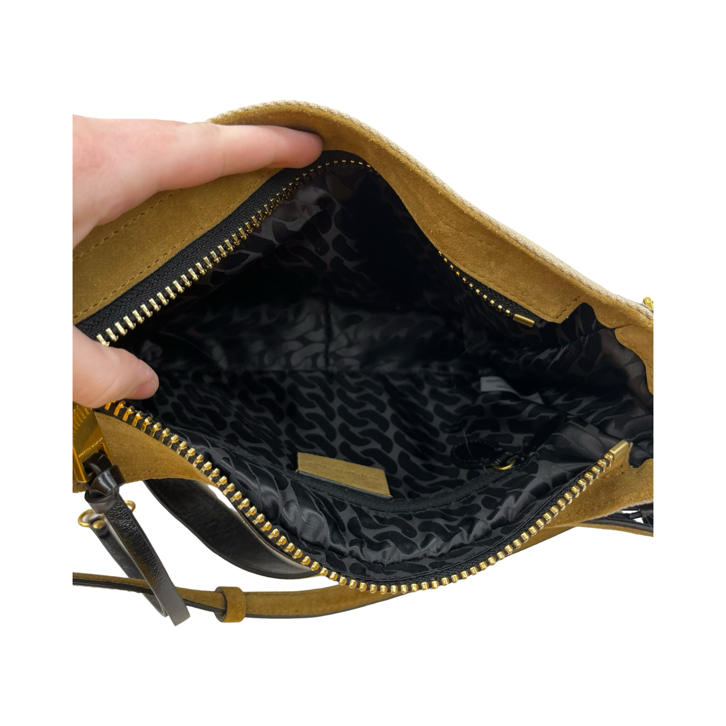 Handbag Designer By Rebecca Minkoff In Brown & Tan, Size:Small