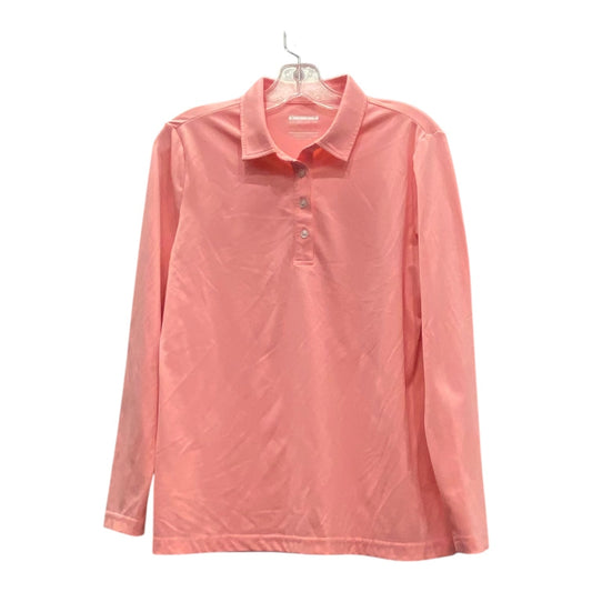Athletic Top Ls Collar  In Pink, Size:M