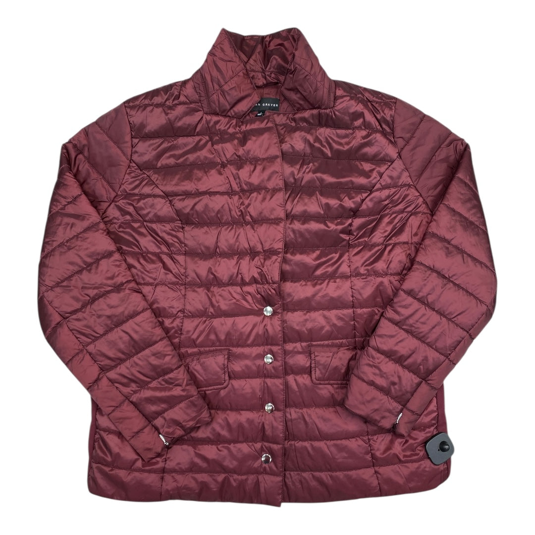 Jacket Puffer & Quilted By Susan Graver In Purple, Size:L