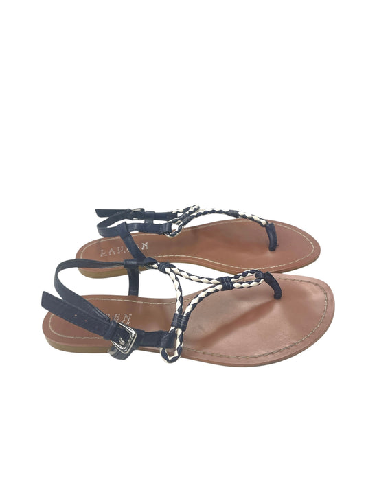 SANDALS FLATS by LAUREN BY RALPH LAUREN In NAVY, Size: 6