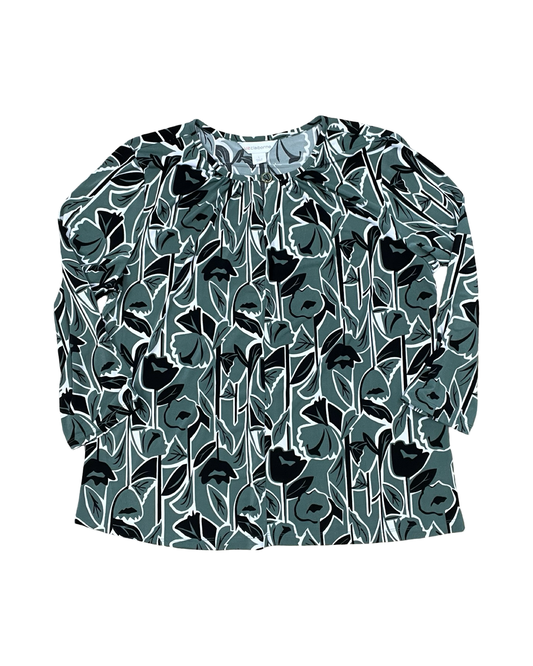 Top 3/4 Sleeve By Liz Claiborne In Green, Size:L