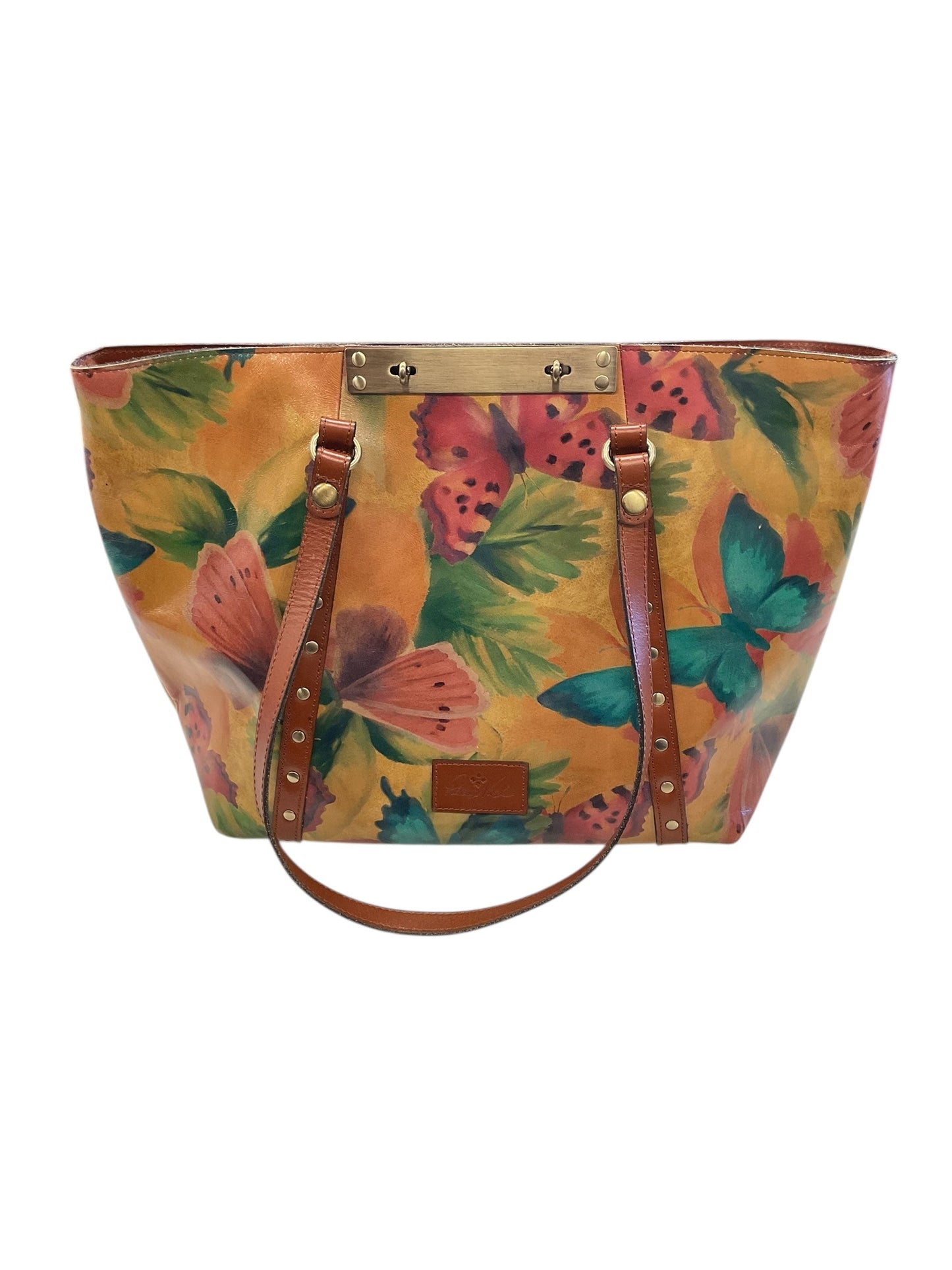 Handbag Designer By Patricia Nash In Brown & Green, Size:Large