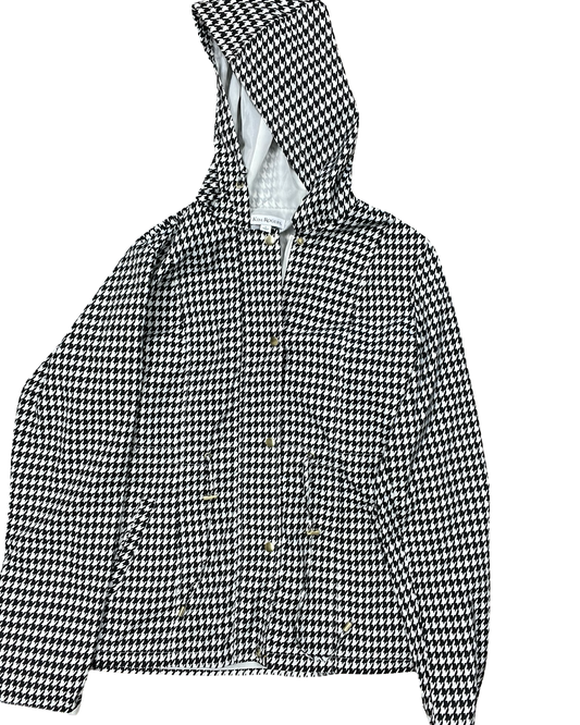 Jacket Windbreaker By Kim Rogers In Black & White, Size:L